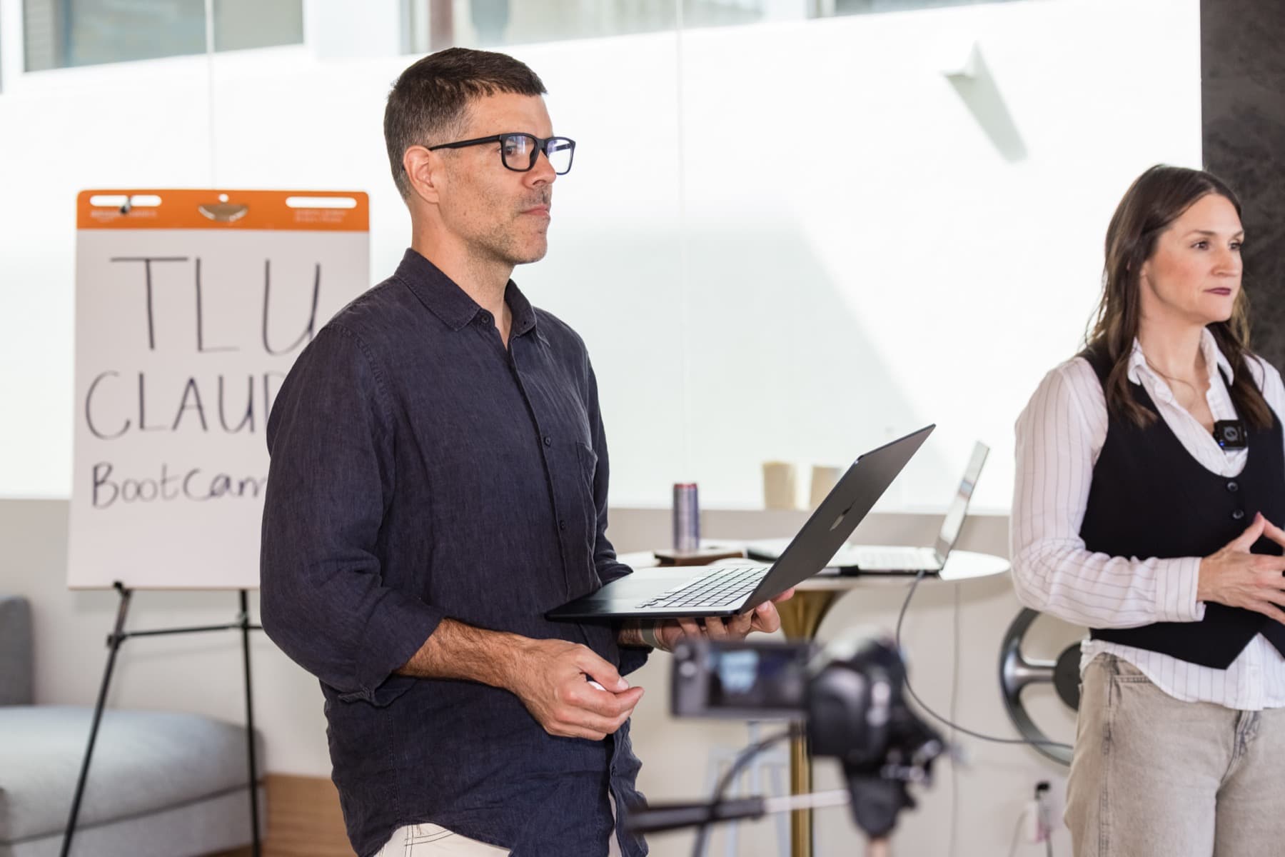 Matthew Westerbeck and Shemia Fagan teaching the Claude Cowork Masterclass in Hermosa Beach